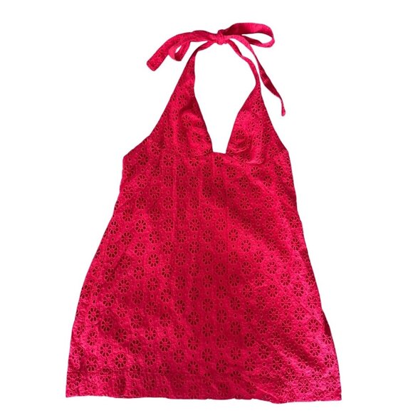 Free People Trevi Eyelet Mini Dress Red Size Medium - Picture 16 of 16